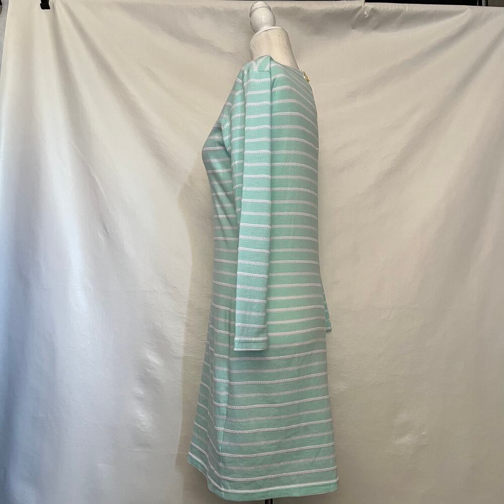 STS Striped Sheath Dress Sz XS Coastal Preppy Long Sleeve Texture MInt Office - Picture 5 of 12